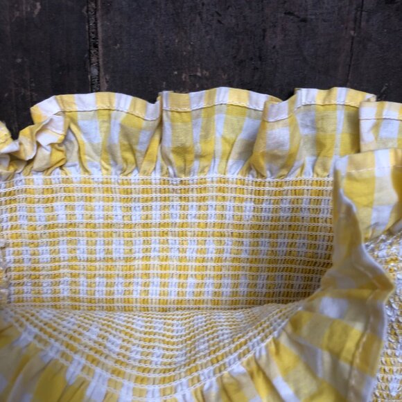 Y2K Scrunchy Yellow Plaid Tube Top Size XS - Picture 6 of 7